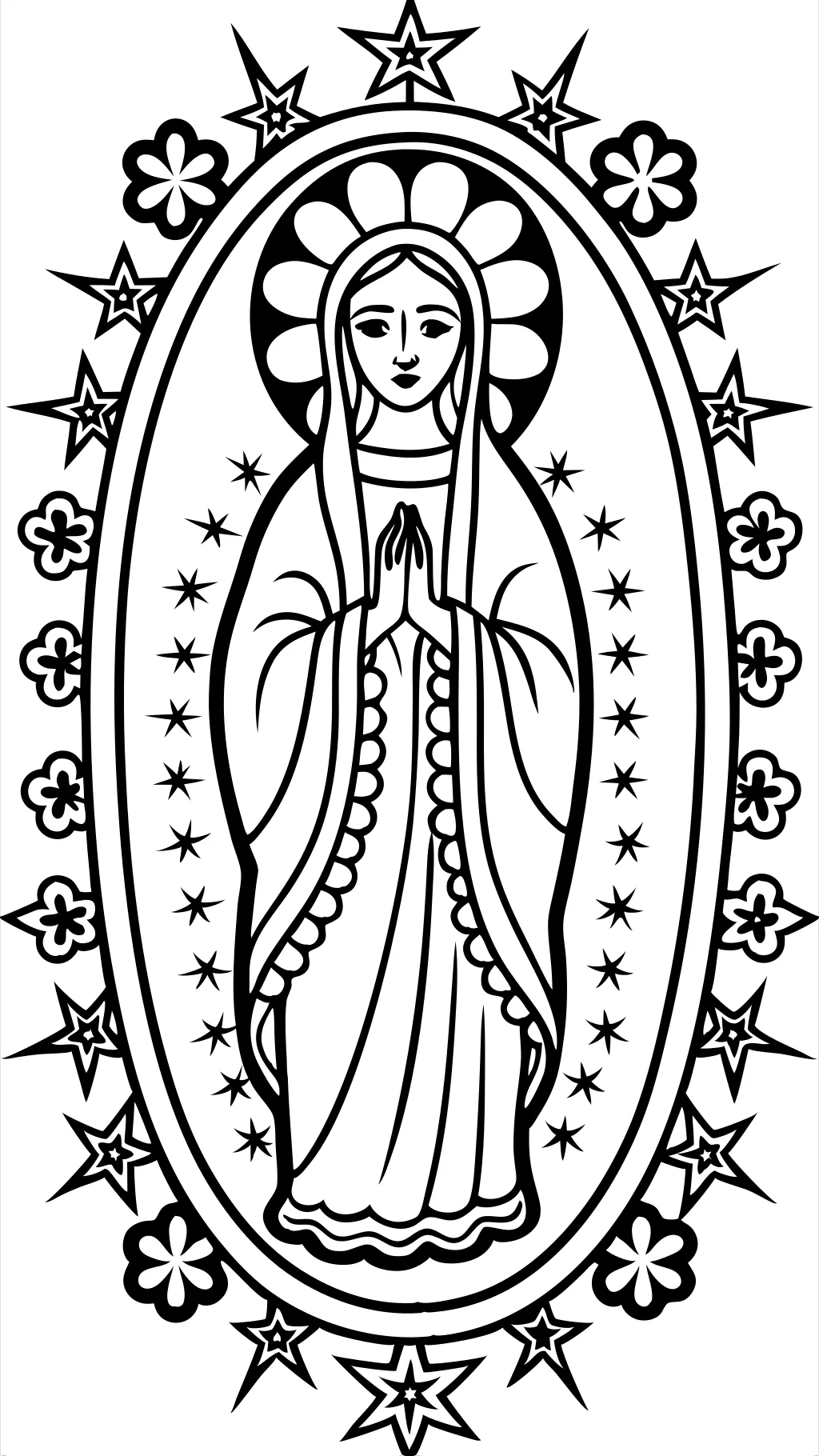 coloring pages of our lady of guadalupe